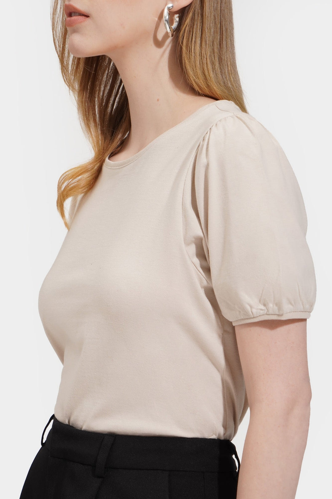 Tee with Volume Sleeves