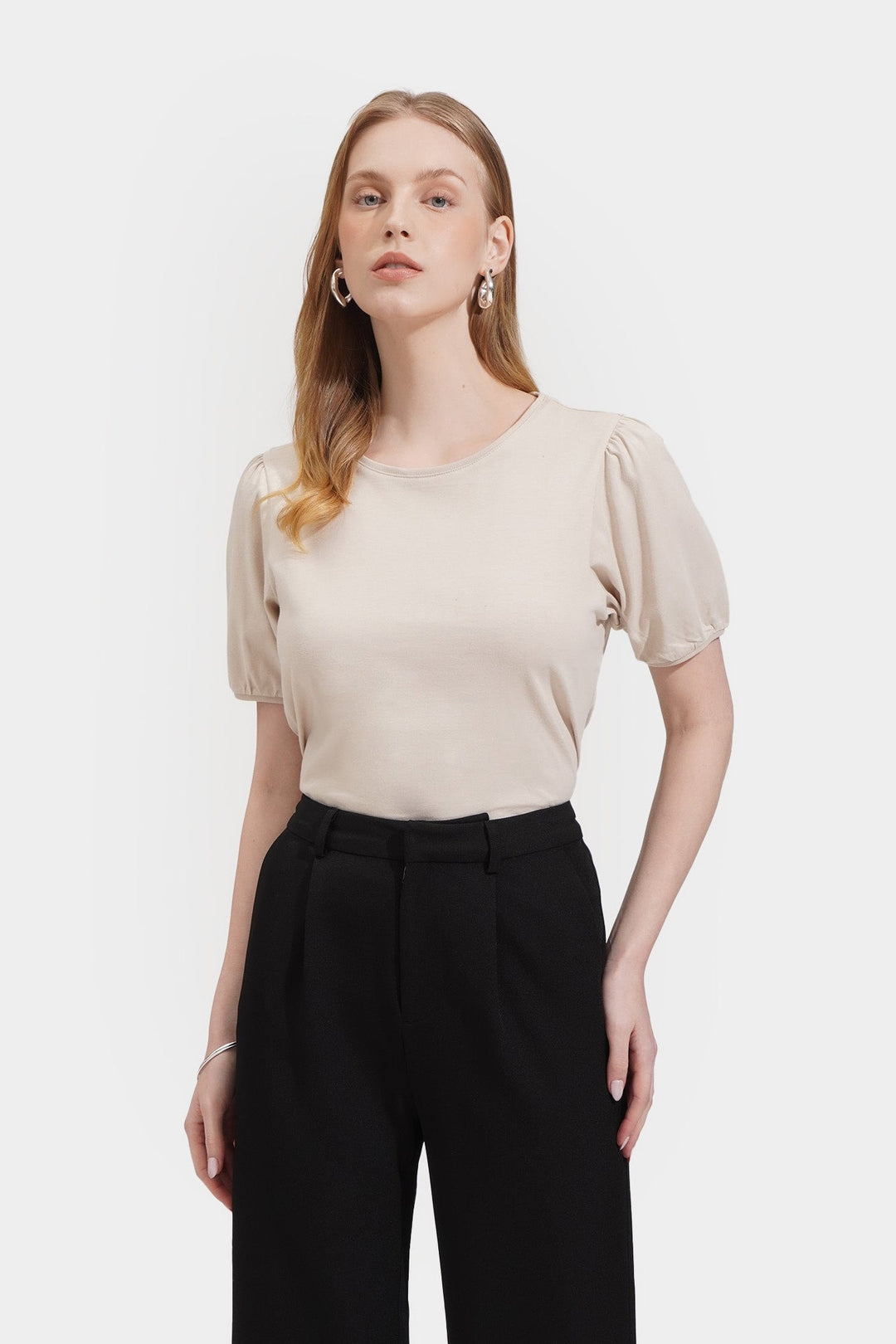 Tee with Volume Sleeves