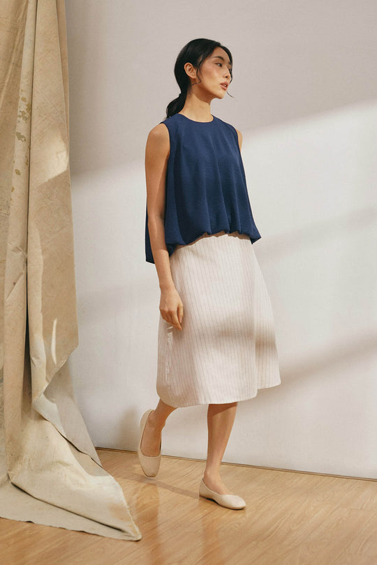 Pinstripe Midi Skirt