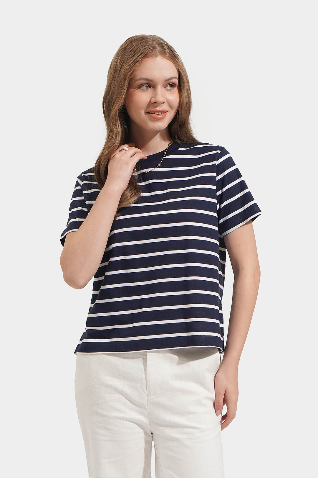 Striped Round Neck Tee