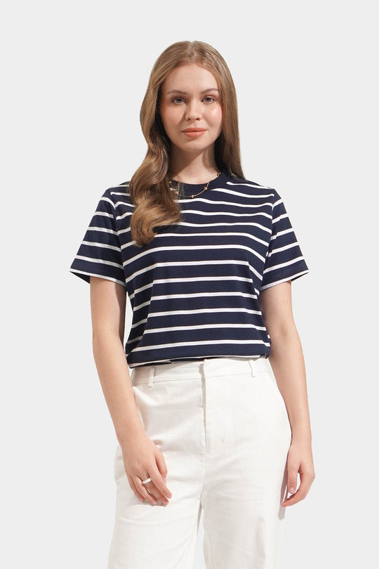 Striped Round Neck Tee