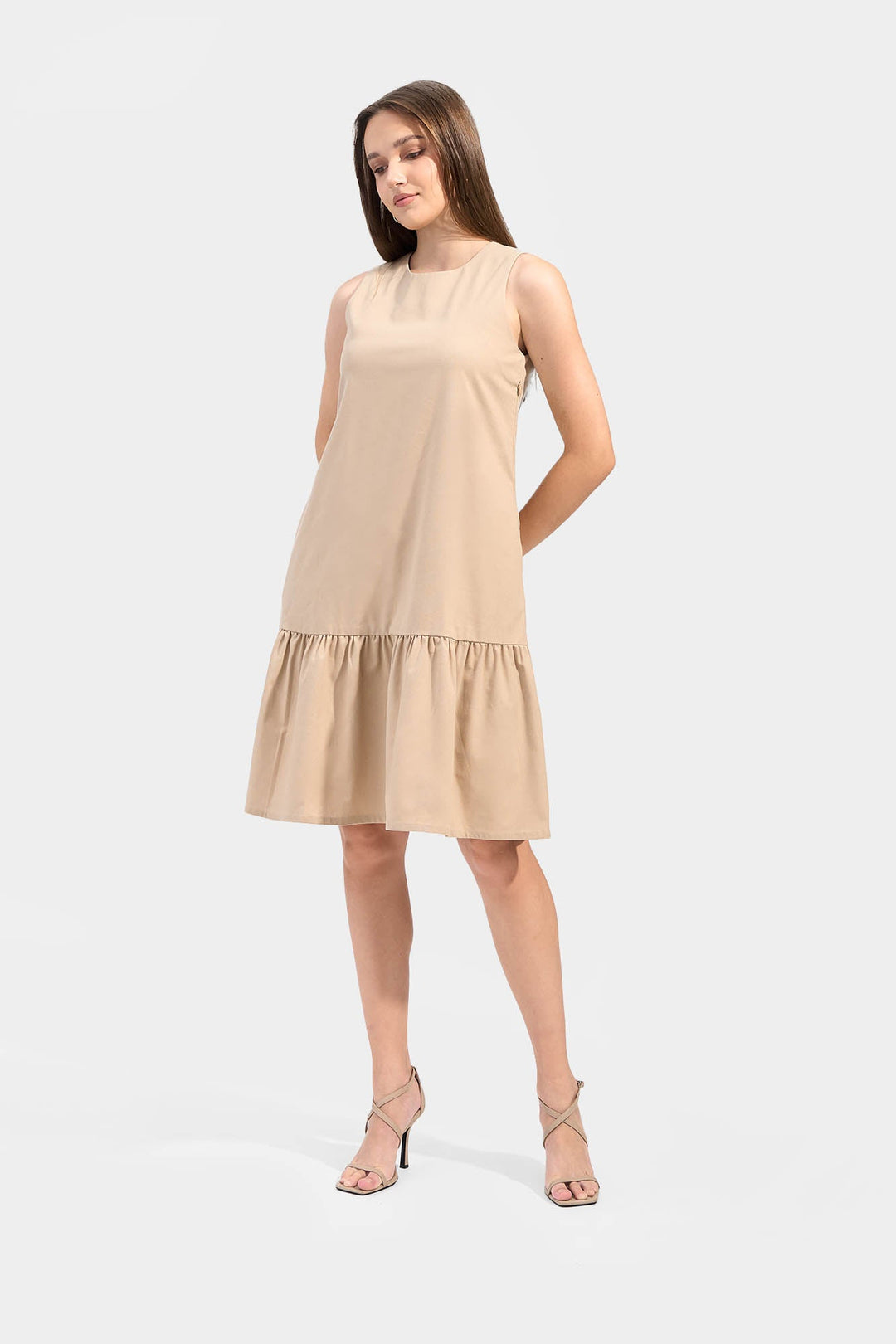 Round Neck Tiered Dress