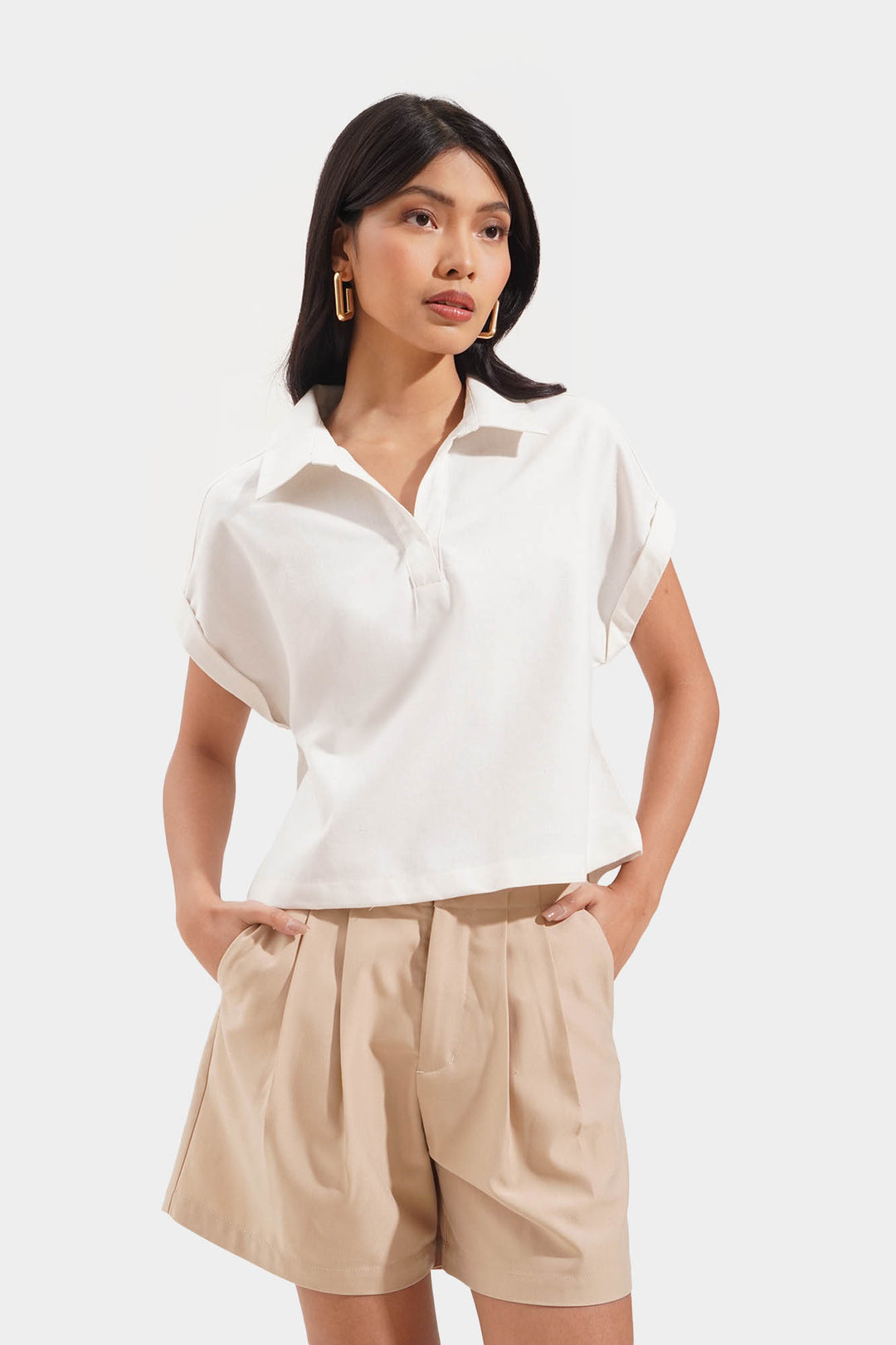 V Neck Linen Top