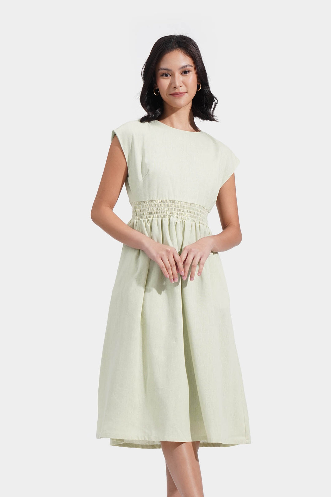 Smocked Waist Midi Dress ForMe Smocked Waist Midi Dress ForMe
