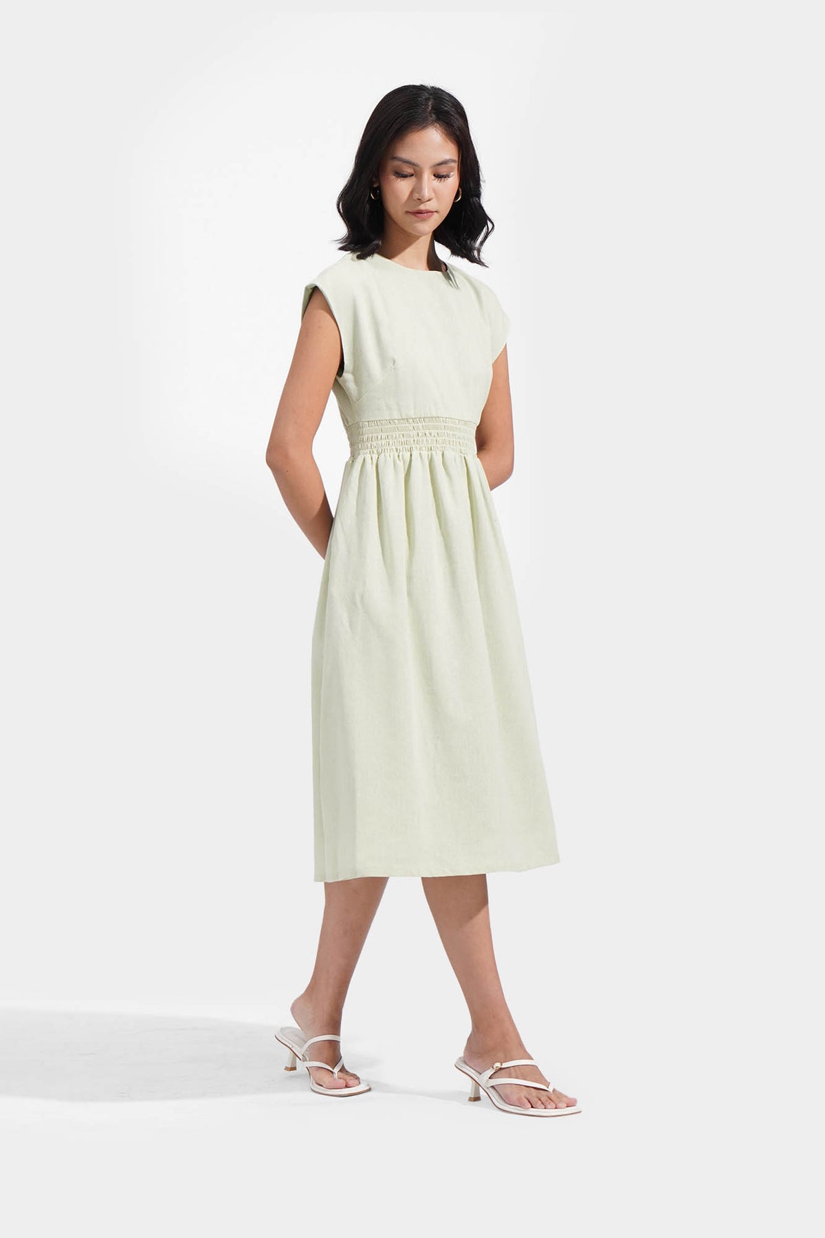Smocked Waist Midi Dress ForMe Smocked Waist Midi Dress ForMe