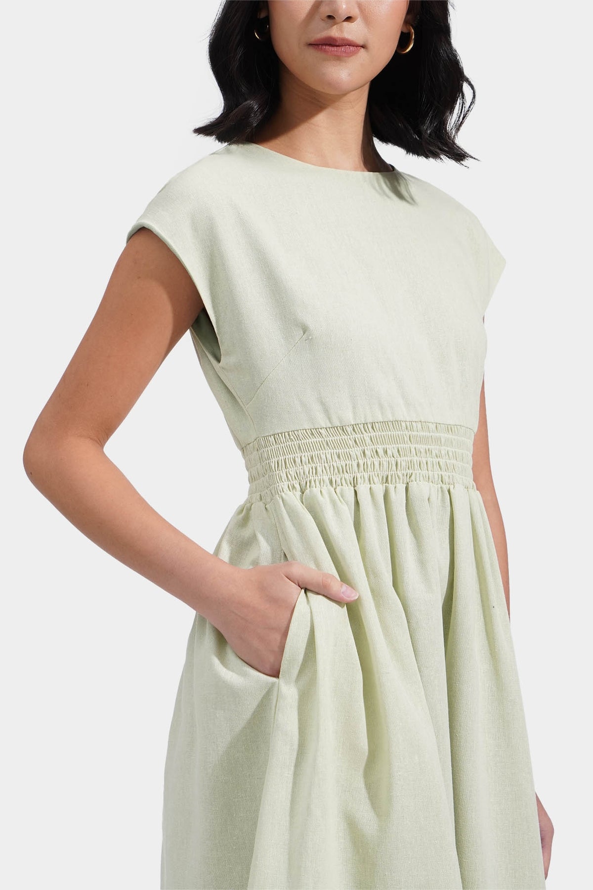 Smocked Waist Midi Dress ForMe Smocked Waist Midi Dress ForMe