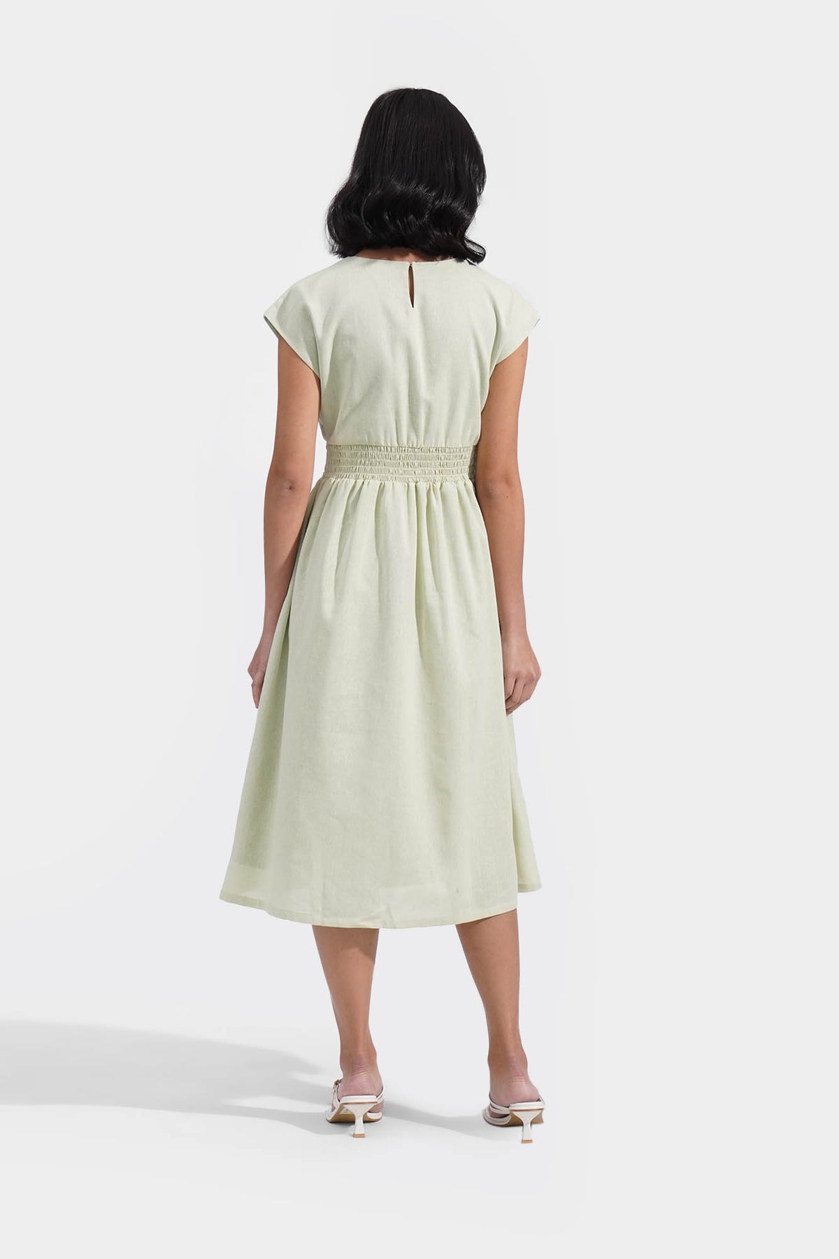 Smocked Waist Midi Dress ForMe Smocked Waist Midi Dress ForMe