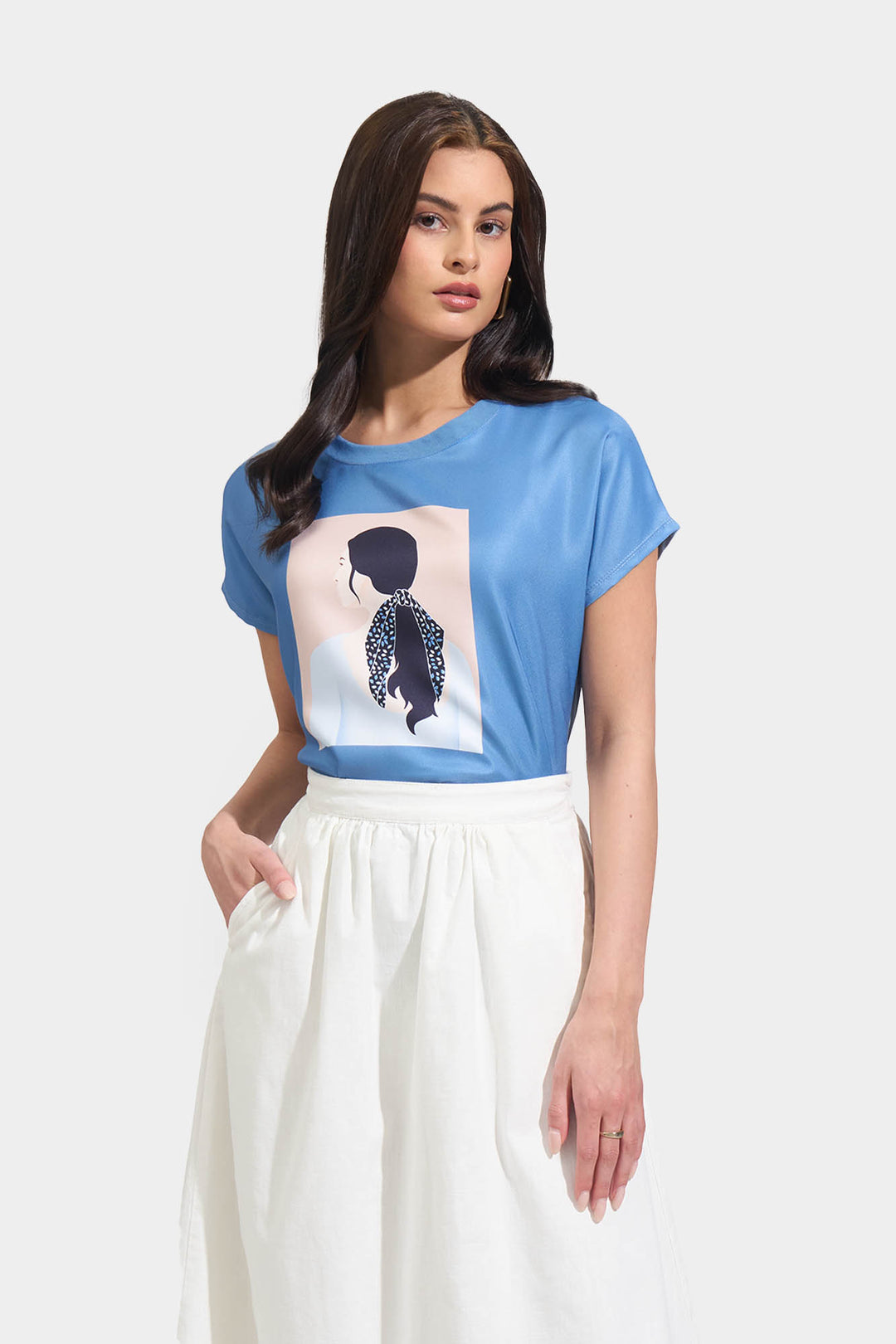 Girl with Ribbon Graphic Tee