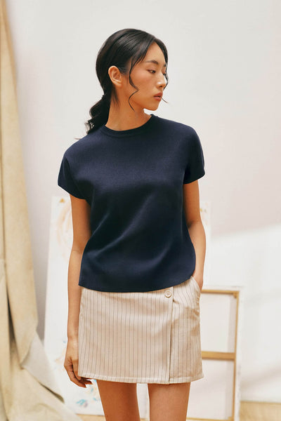 Extended Sleeves Flat Knit Tee