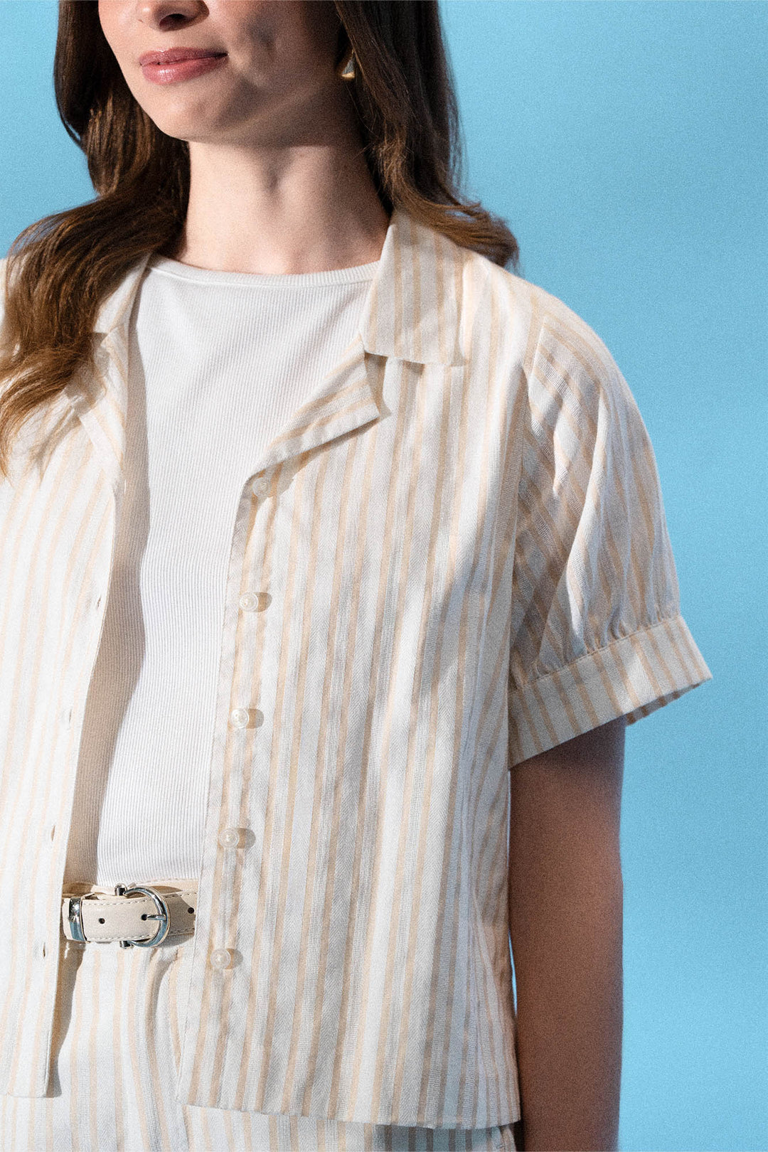 Striped Puff Sleeves Shirt