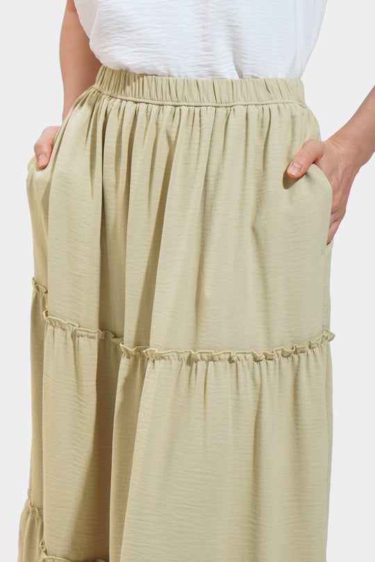Textured Tiered Maxi Skirt