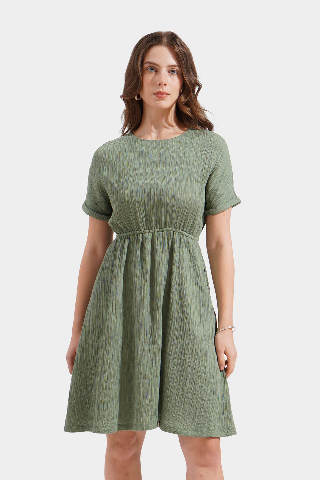 Textured Extended Sleeves Dress ForMe Textured Extended Sleeves Dress ForMe
