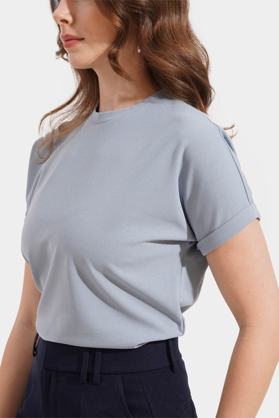 Waffle Tee with Extended Sleeves