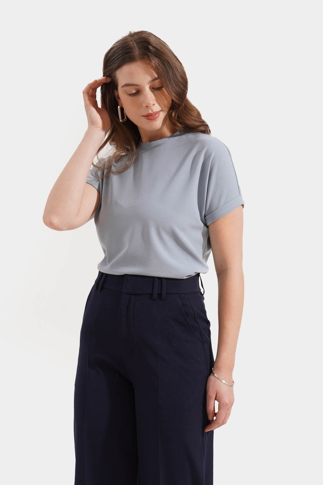Waffle Tee with Extended Sleeves