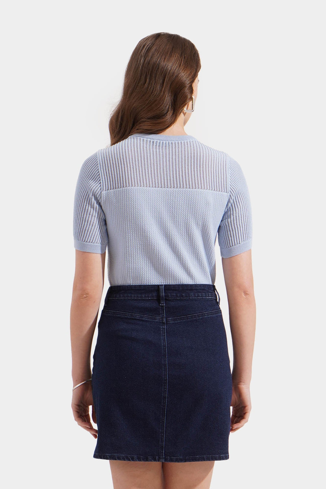 Hybrid Openwork Knit Tee