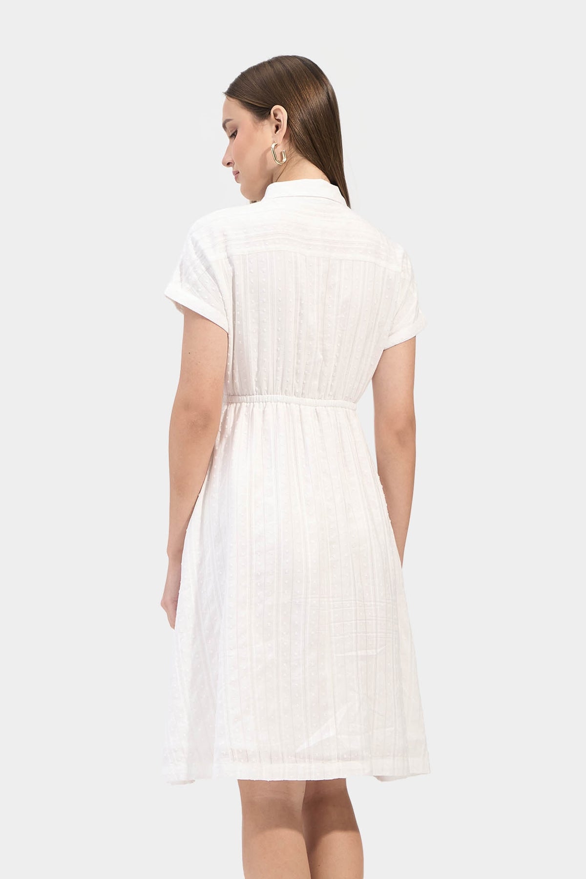 Garterized Waist Shirt Dress ForMe Garterized Waist Shirt Dress ForMe