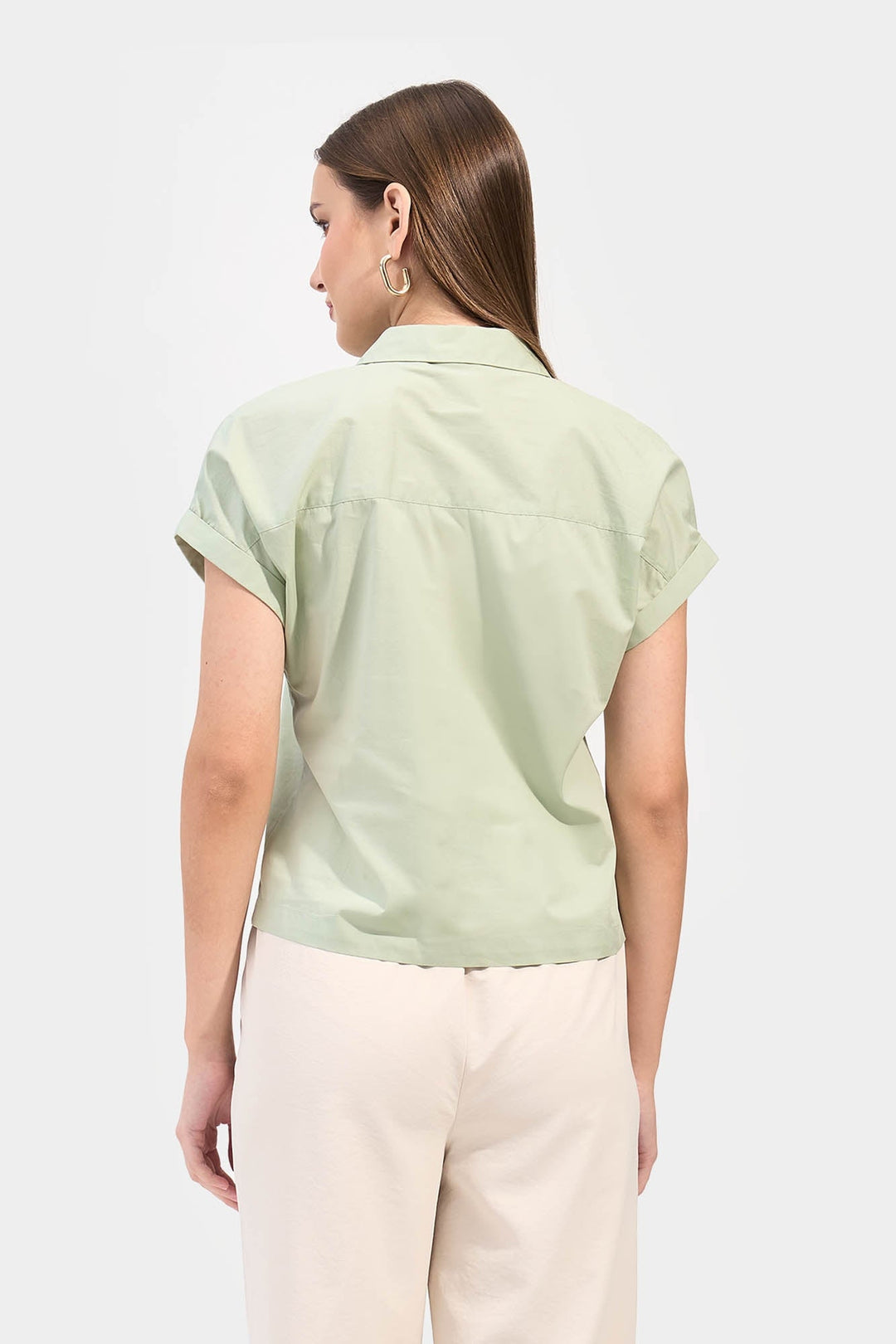 Fold-Up Extended Sleeves Button Down Shirt
