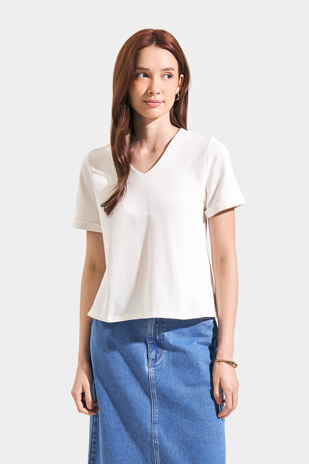 Waffle V-Neck Tee