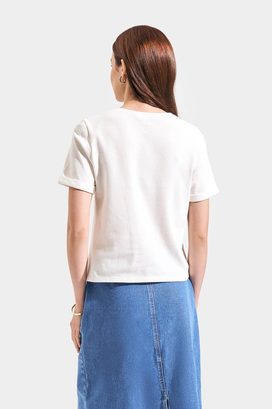 Waffle V-Neck Tee