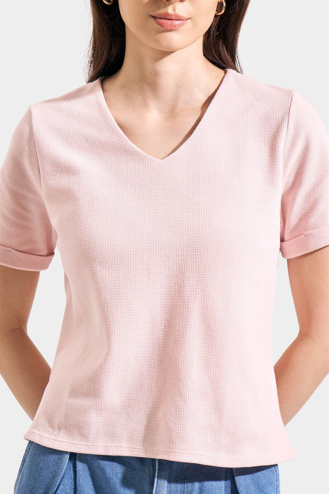 Waffle V-Neck Tee