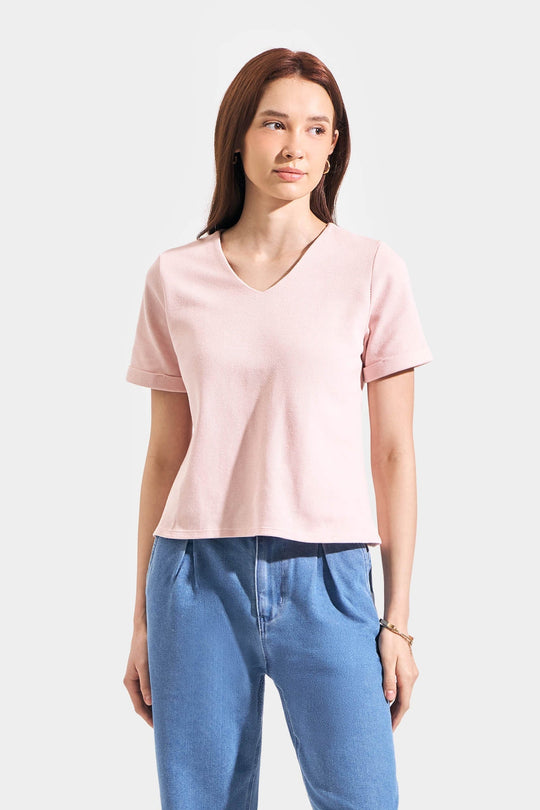 Waffle V-Neck Tee