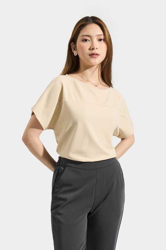 Boat Neck Extended Sleeves Tee