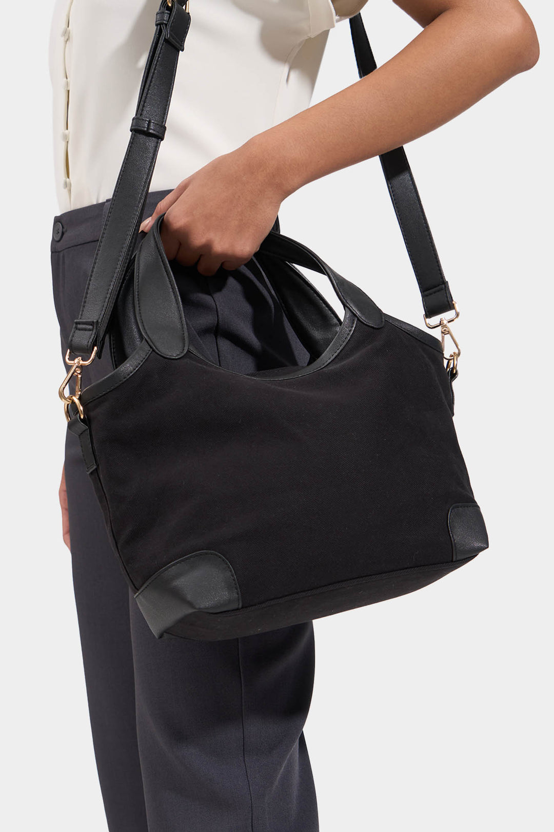 Large Sling Bag with Leather Finishing