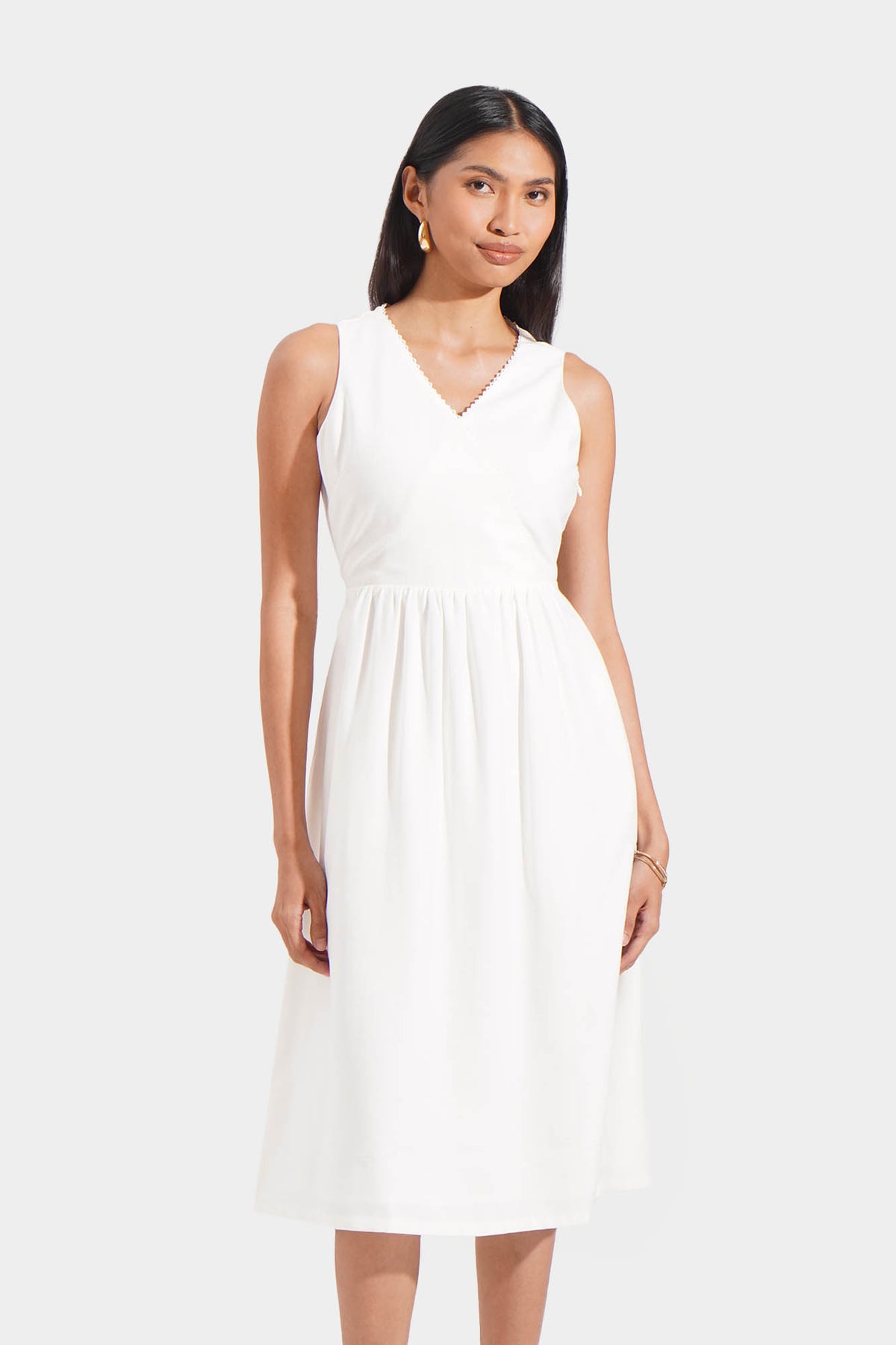 Sleeveless Wrap Midi Dress ForMe Sleeveless Wrap Midi Dress ForMe
