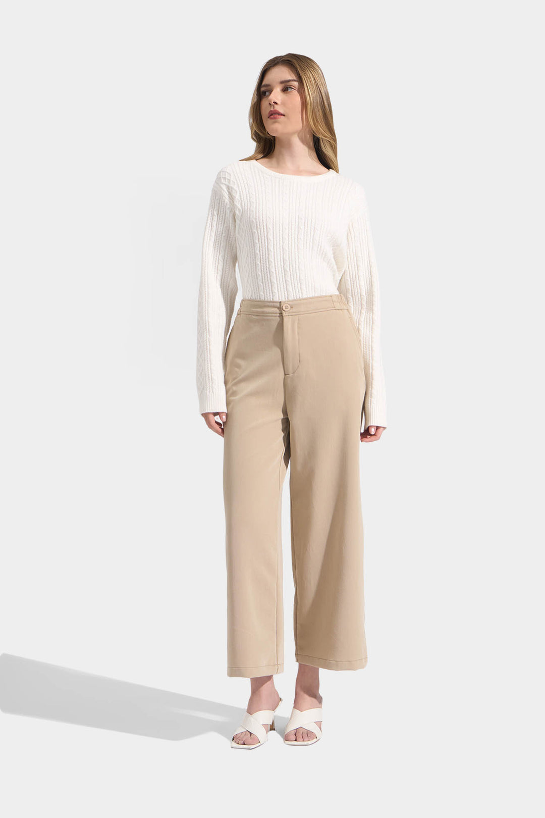 Straight Pull Up Trousers