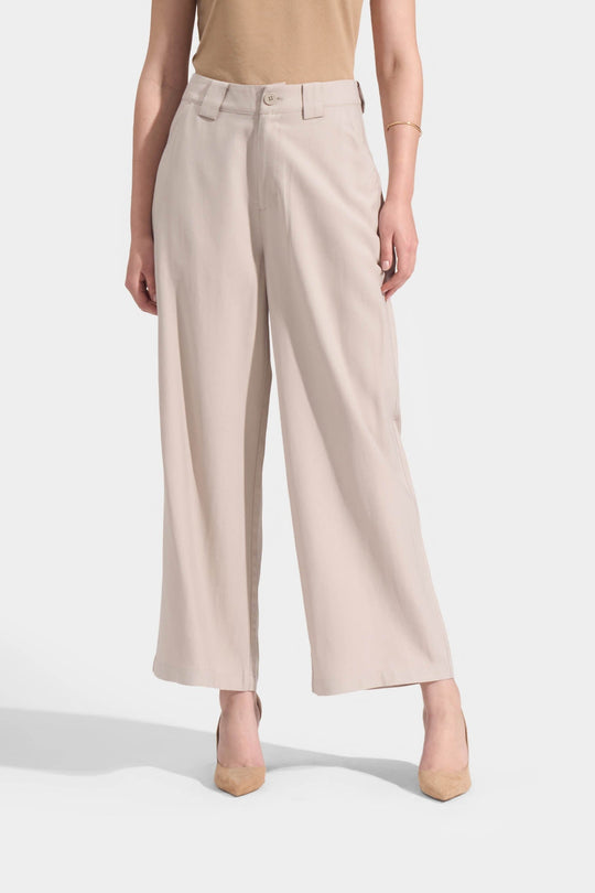 Pleated Flowy Wide Leg Trousers