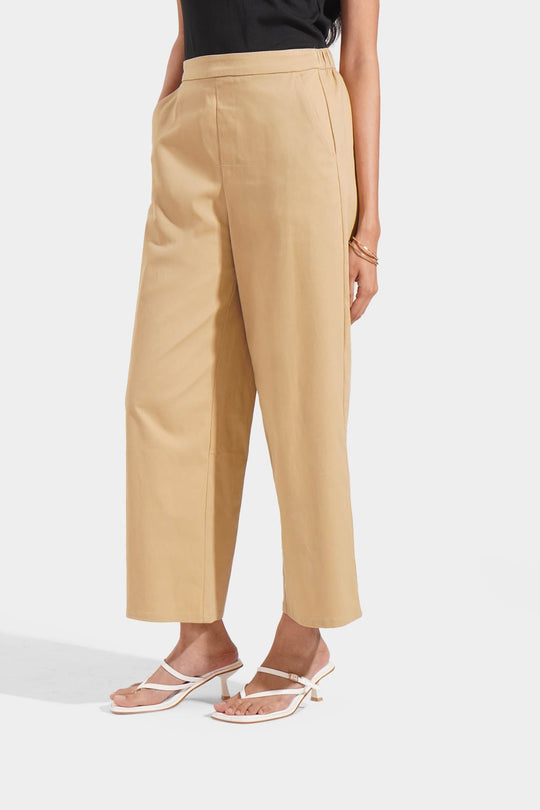 Cozy: Pull Up Straight Leg Trousers