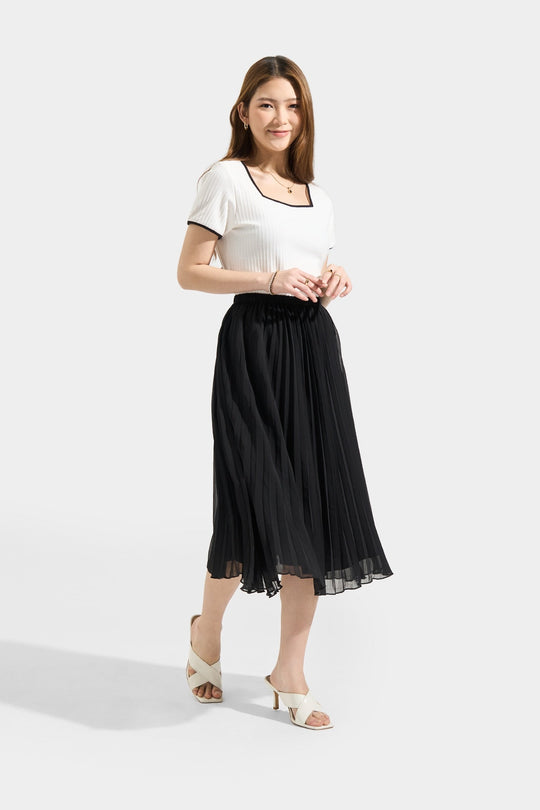 Pleated Midi Skirt