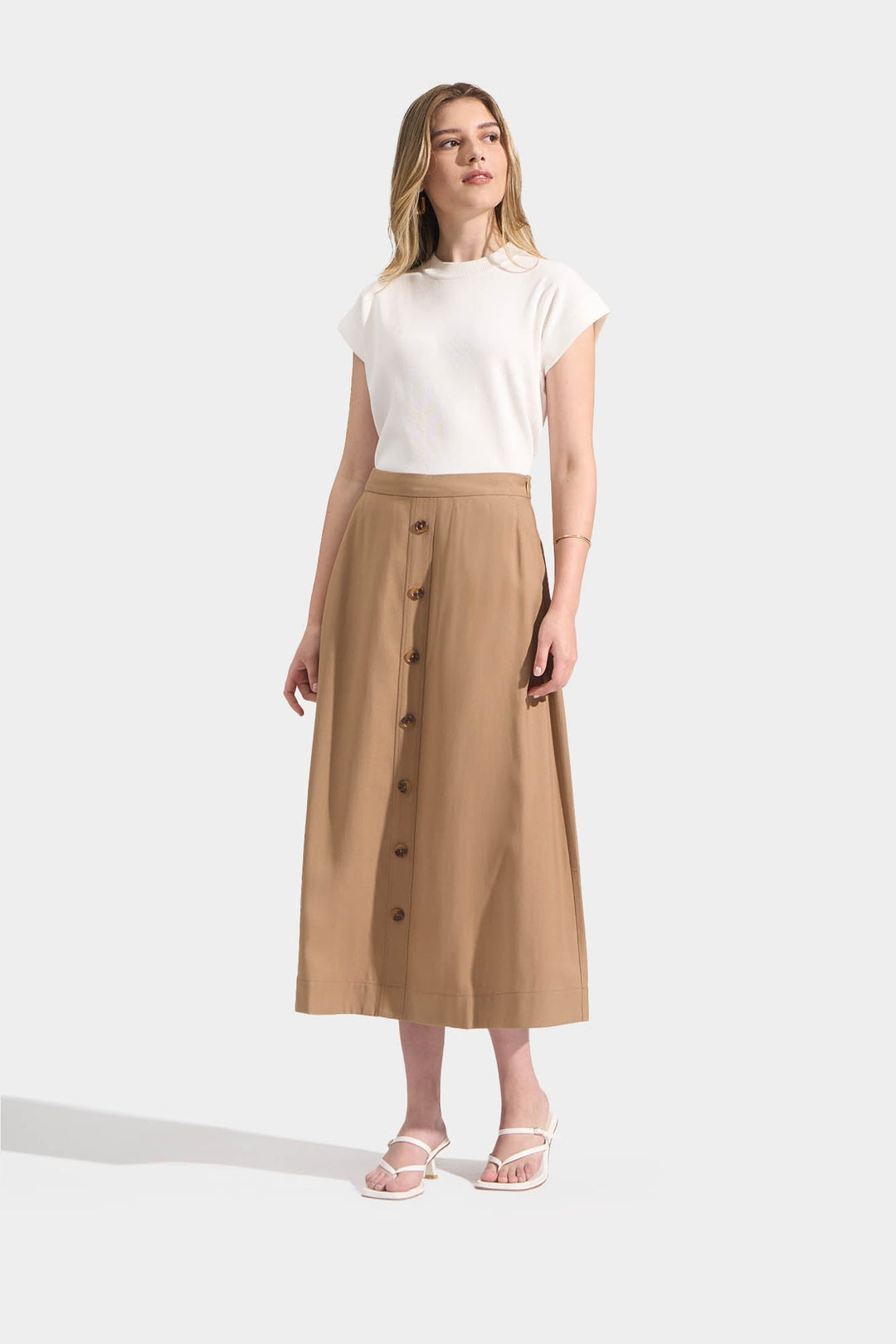 Flat Knit Tee with Extended Sleeves