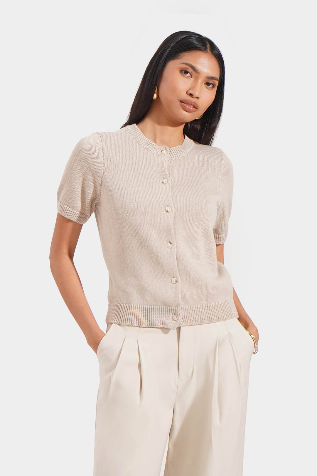 Flat Knit Button Down