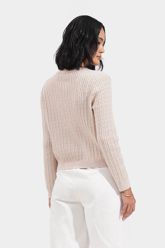 Button Down Cable Knit Cardigan