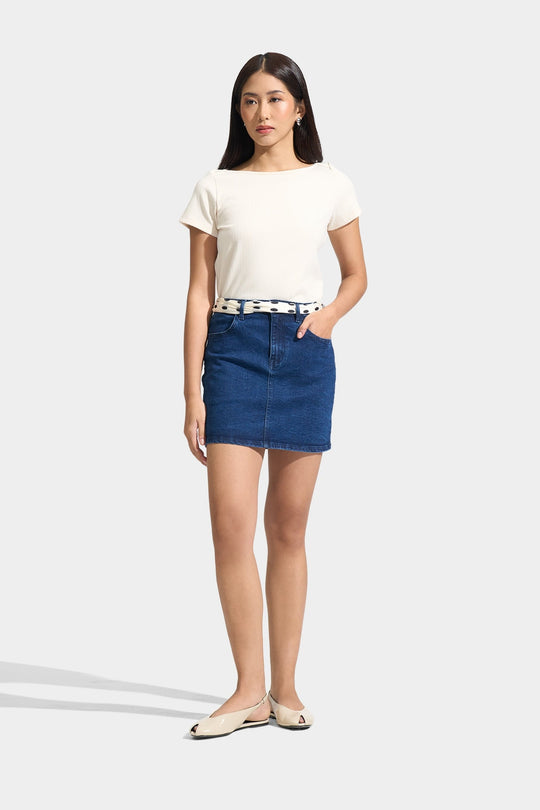 Tee with Overlap Detail