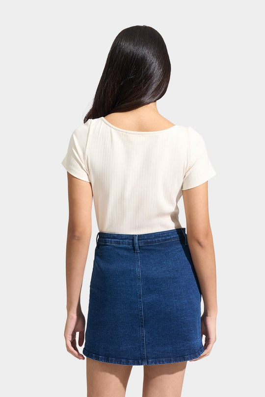 Tee with Overlap Detail