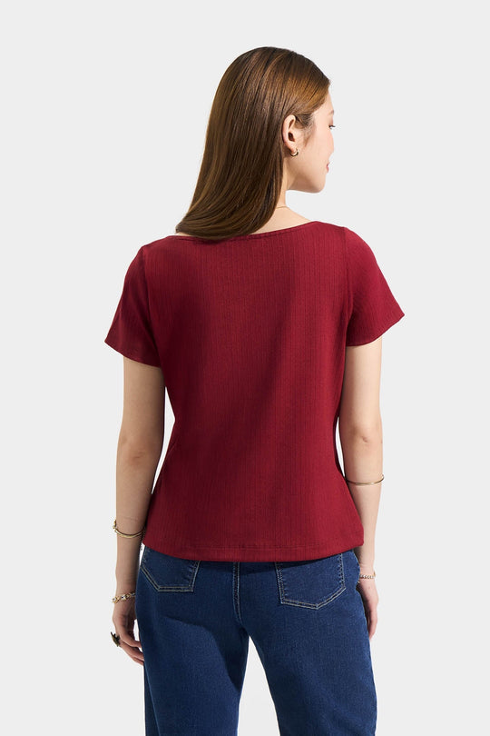 Tee with Overlap Detail