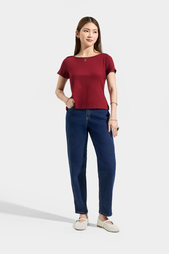 Tee with Overlap Detail