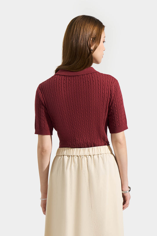 Cable Knit Polo