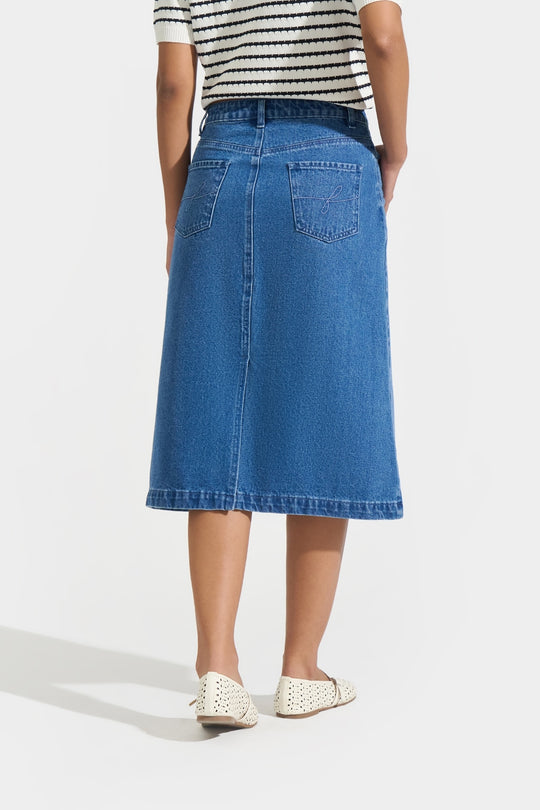 Denim Midi Skirt