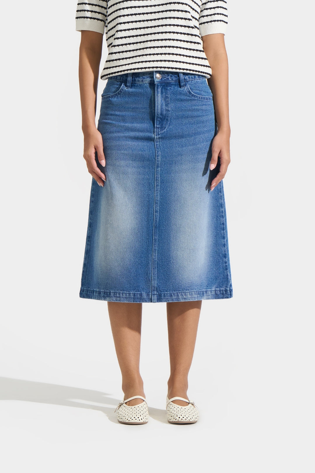 Denim Midi Skirt