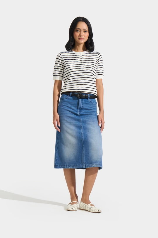 Denim Midi Skirt