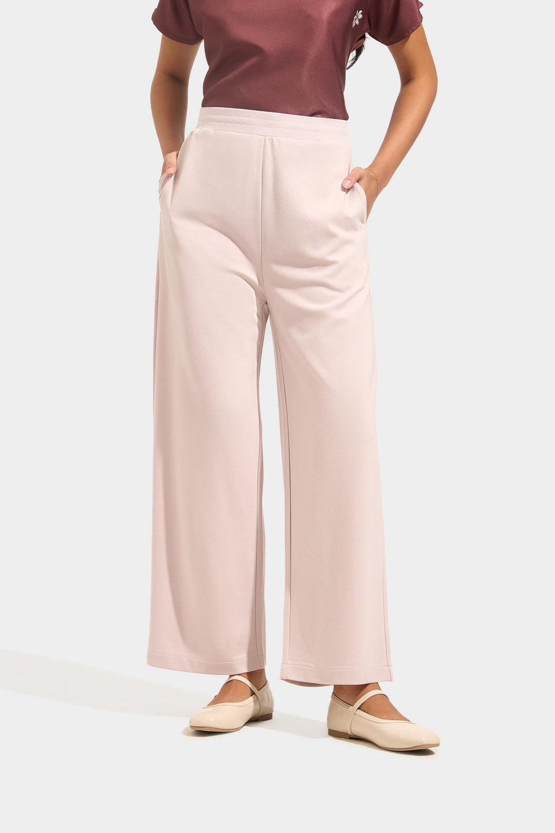 Cozy: Straight Pull Up Trousers