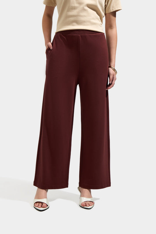 Cozy: Straight Pull Up Trousers