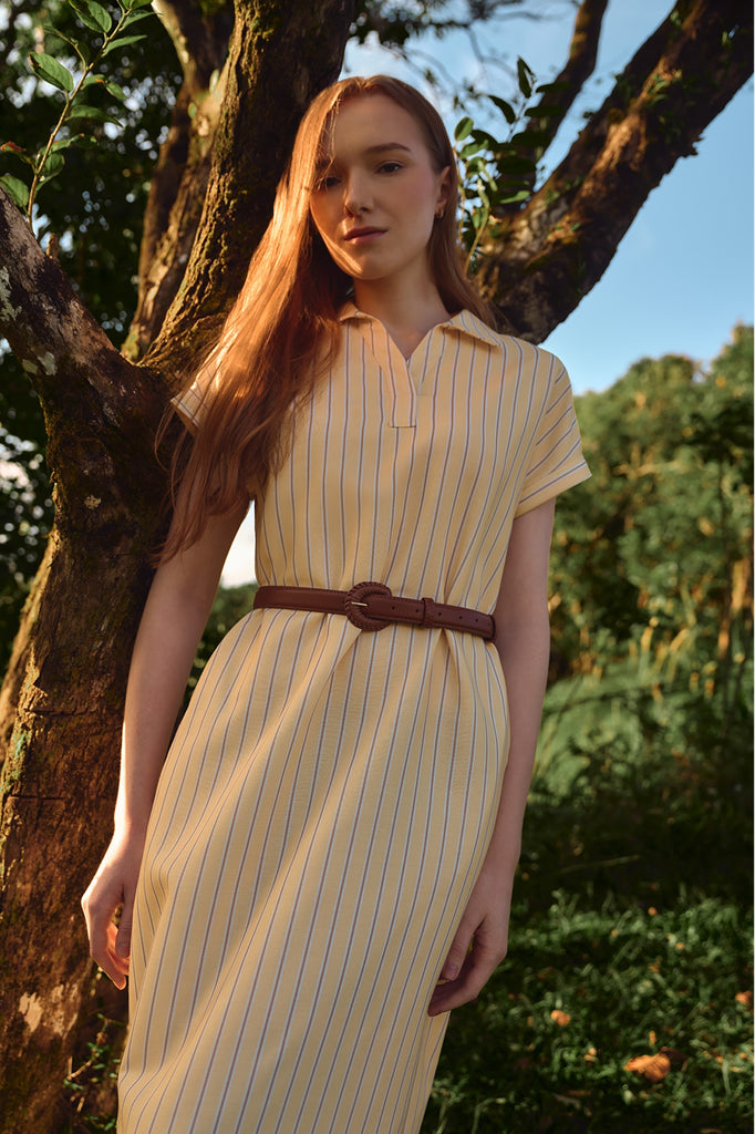 Striped Extended Sleeved Easy Shirt Dress – ForMe