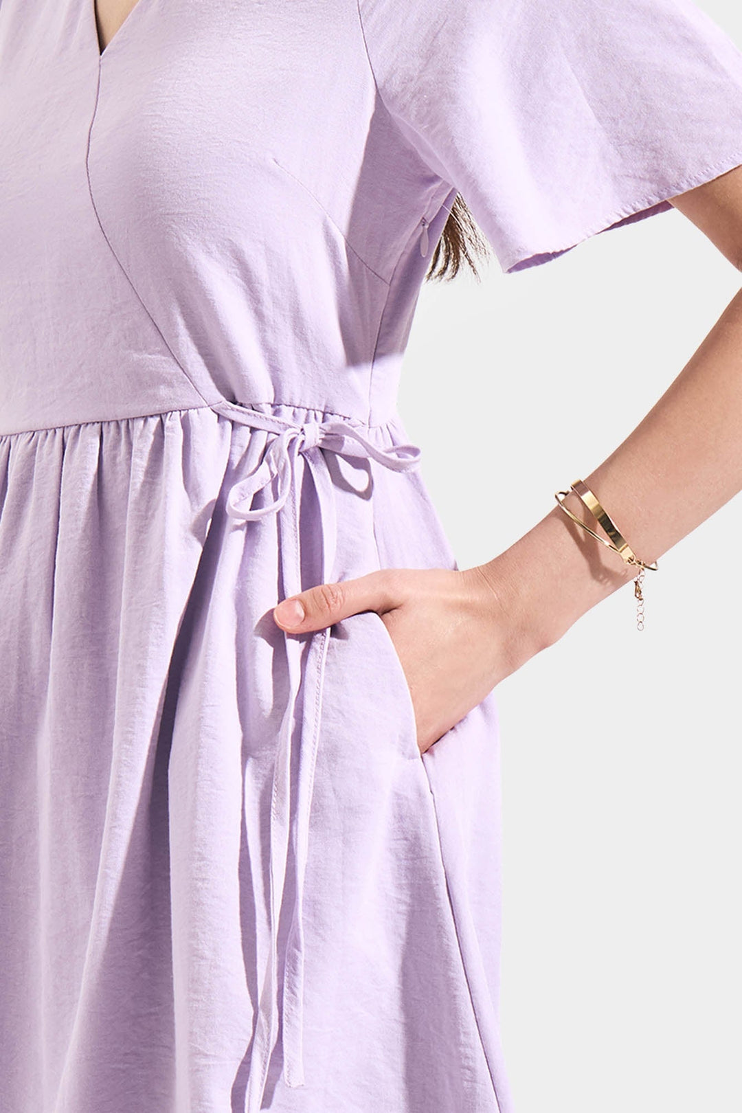 Flutter Sleeve Wrap Dress