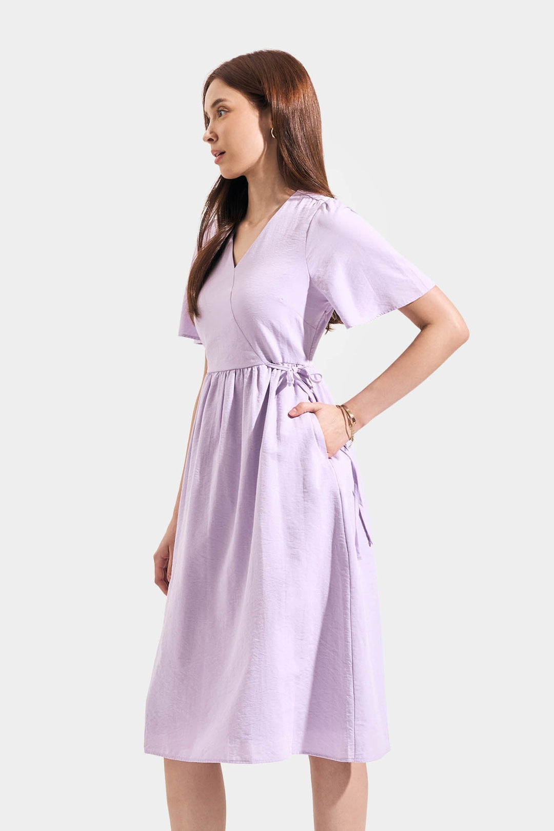 Flutter Sleeve Wrap Dress