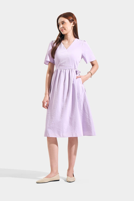 Flutter Sleeve Wrap Dress