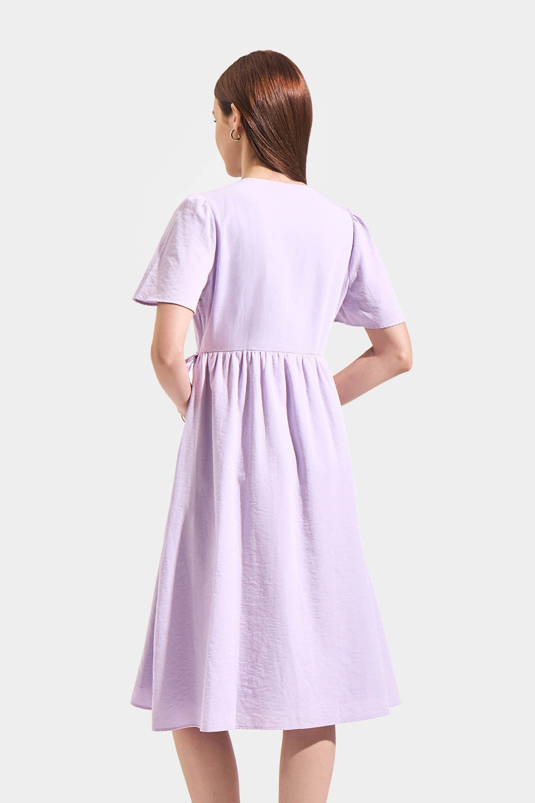 Flutter Sleeve Wrap Dress